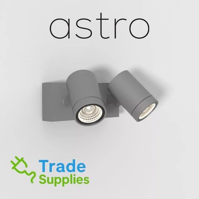 Astro 16W Twin Doppel Strahler Innen Außen LED Wandleuchte Struktur Grau IP65