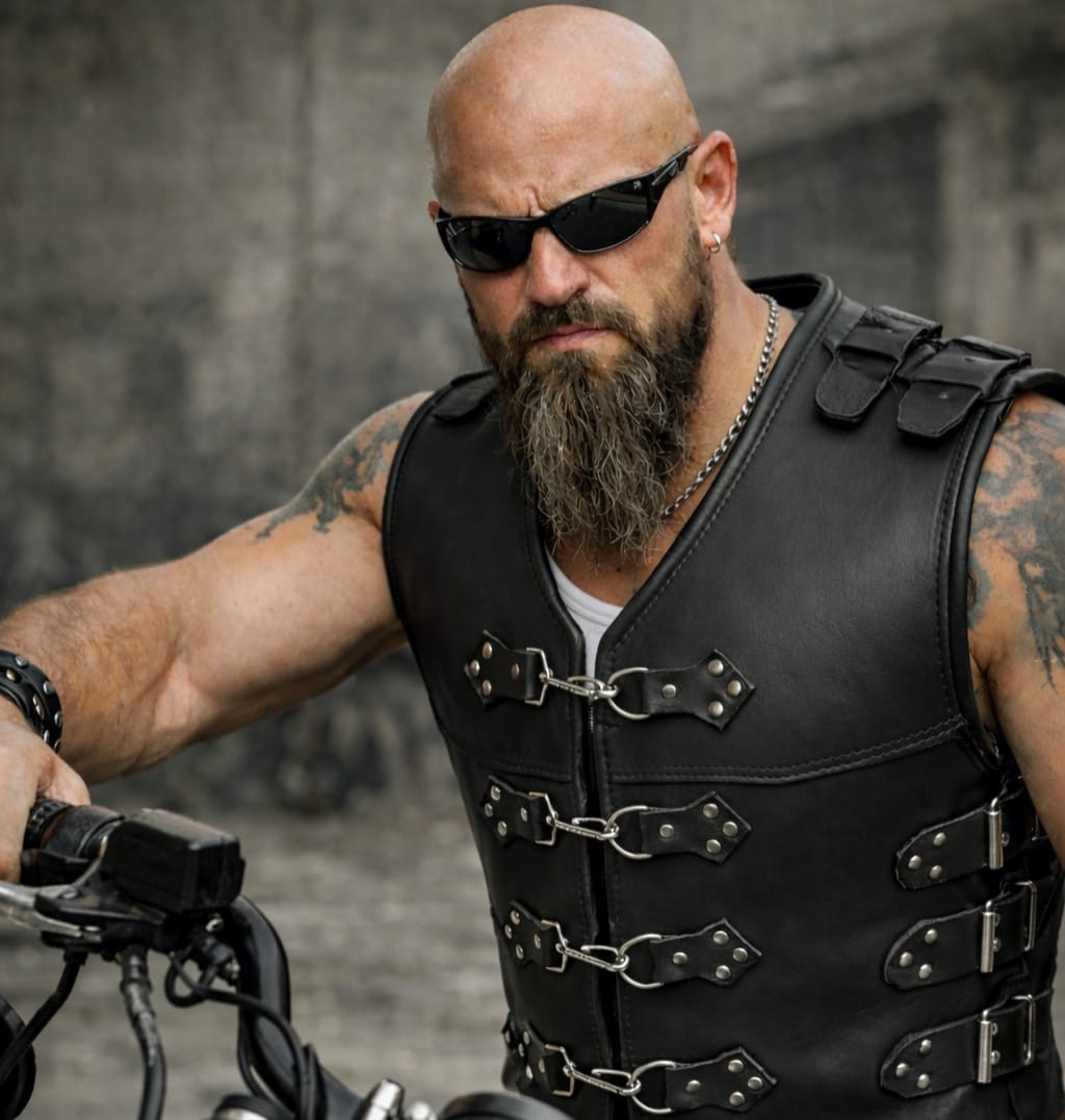 SVAROG HEAVY DUTY 4-7 MM THICK BUFFALO LEATHER BIKER CLUB VEST CUT