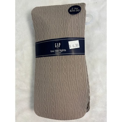 Gap Low Rise Tights Taupe Brown Cable Knit Textured Size Tall NWT Made in USA