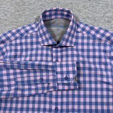 Twillory Shirt Mens 15.5 / 34-35 Blue Pink Gingham Button Up Long City Preppy