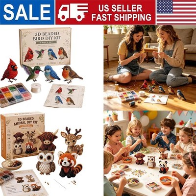 Bead Embroidery Kits, DIY Animal Beading Kit, Handmade Beadwork Art Craft Set