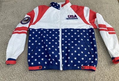 HERREN Tipsy Elves Jacke USA amerikanische Flagge patriotisch Windbreaker Jacke Größe XL