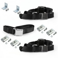 Chevy Truck 1955 - 1959 Airplane 3pt Bk Bench Seat Kit Wbrackets 3 Belts