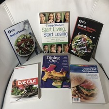 Lot of 6 Weight Watchers Paperback Books, Cookbooks, Dining Out, Etc