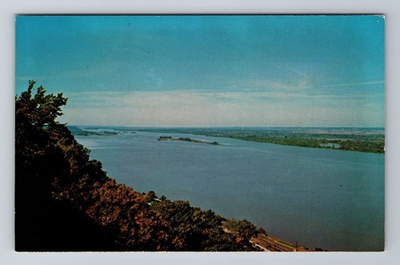 #ad Clarksville MO Missouri Looking North Up The Mississippi Vintage Postcard $0.99