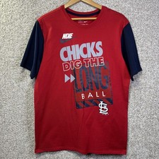 St. Louis Cardinals Shirt Mens Large Red MLB Baseball Nike Chicks Dig Long Ball