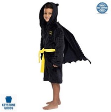 Kids Superhero Fleece Hooded Costume Robe Batman Detachable Cape Boys Size 8