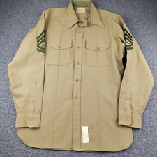 VTG 70s Great Northern Dacron Wool USMC Shirt Long Sleeve Men's Large