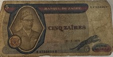 Zaire 1980 5 Zaires p22s
