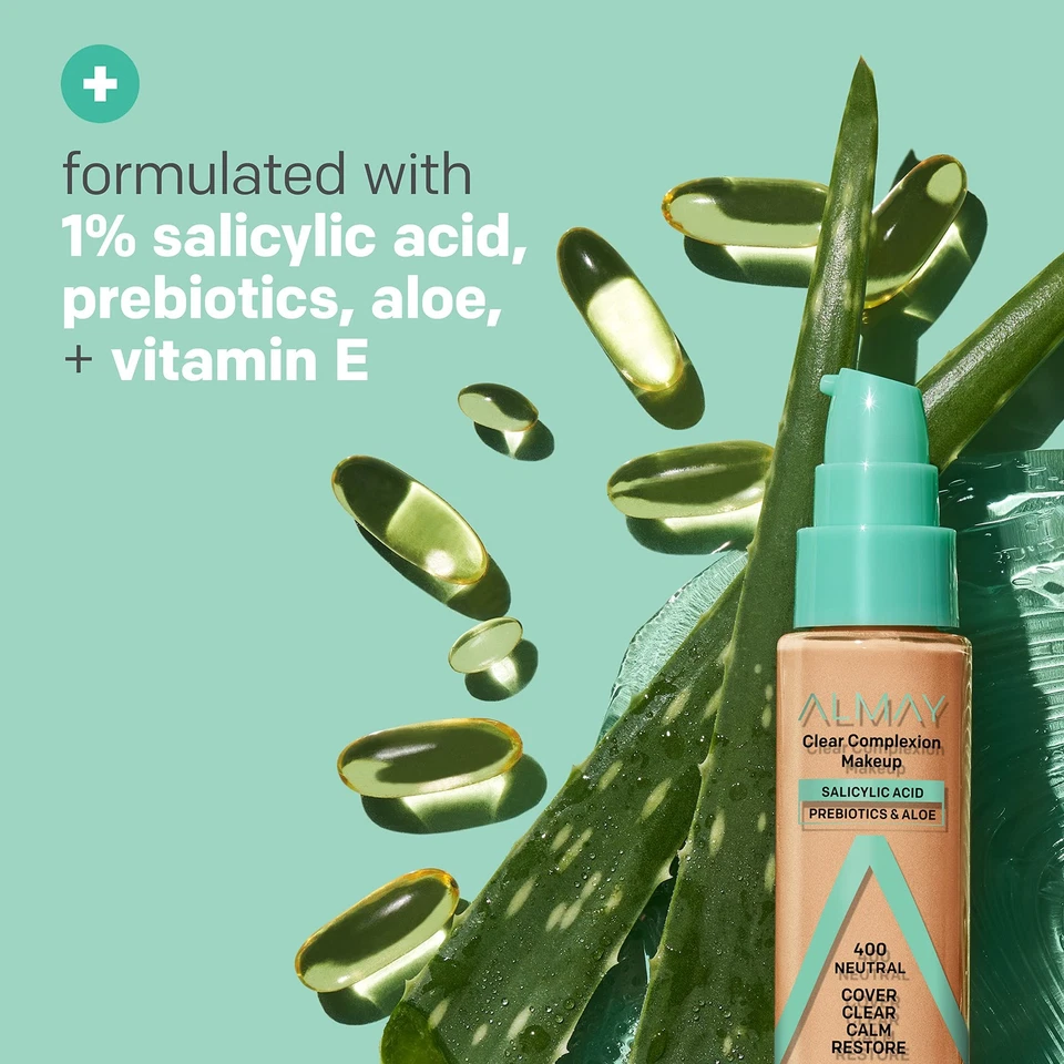 Almay Clear Complexion Foundation 1 Fl Oz Medium Coverage Hypoallergenic Acne... - Image 3 of 4