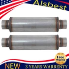 High performance Pair of 2.5'' In/Out Exhaust Muffler Round Body Moderate Sound