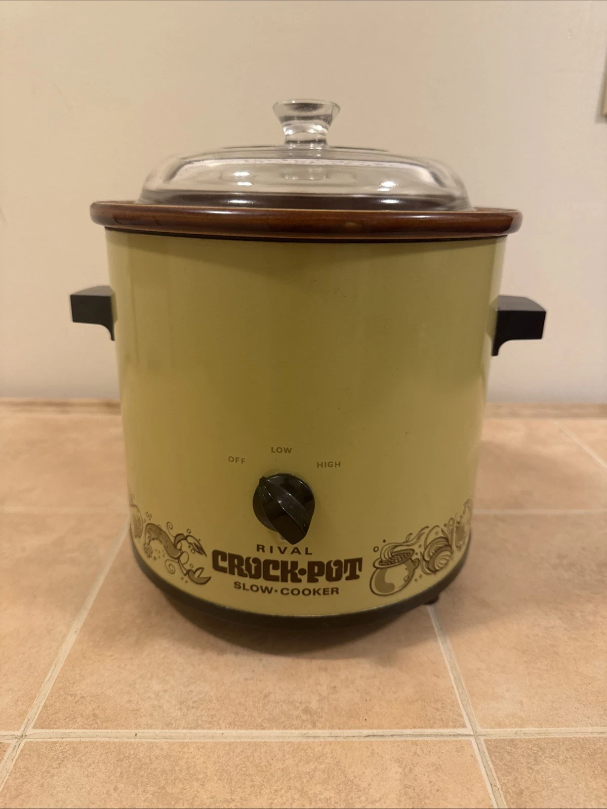 Vintage Rival Crock Pot Slow Cooker Model 3100/2 Avocado Green Retro 1970s MCM