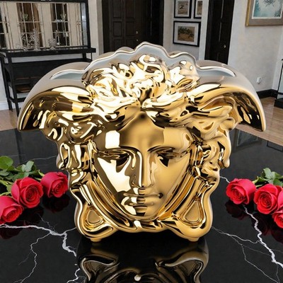 【新品】VERSACE★メデューサガーラ GOLD 灰皿★ゴールド装飾オブジェ Versace Medusa Grande Gold Vase Porcelain | Gold Décor SKU: 14493