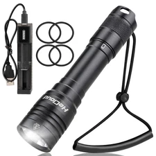 Professional 328ft Underwater LED Diving Flashlight Waterproof Scuba Torch Lamp