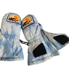 Dakine Toddler Mitten Blue Clouds Sun Mountains Snow Ski Mitts Size M 2-3 Years