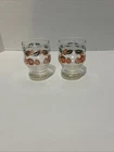 MCM Anchor Hocking  3 1/2” Tall  Pair of Orange Juice Glasses - Vintage