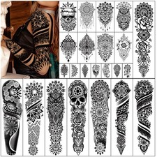 48 Sheets Mandala Flower Bohemia Full Arm Sleeve Temporary Tattoos for Women ...
