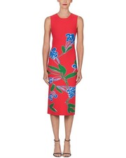 Carolina Herrera Knit Midi Dress Women's Red Xs