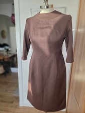 Vintage Wool Dress  medium brown Paul Harnden style Elena Dawson