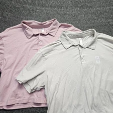 Fabletics Womens Boxy Semi-Cropped Short Sleeve Polo Orchid Pink White Large