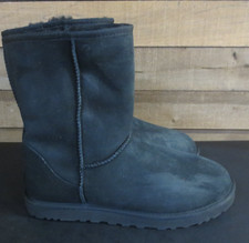 UGG WOMEN'S CLASSIC SLIP ON SUEDE BLACK BOOT - US 11