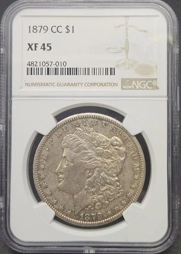 1879-CC $1 Morgan Silver Dollar, NGC XF 45, Key Mint!
