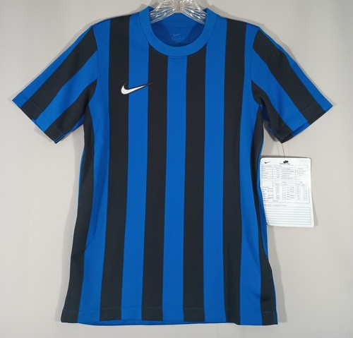 Nike NEW Youth Medium Unisex Sample Jersey Dynamic Fit Blue Black Striped