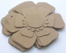 FLORAL CHiPBOARD ALBUM KIT -  Flower Pages Raw Bare Unfinished Die Cuts - 8 Page