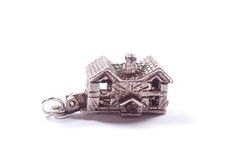 Vintage Nuvo Charm Cottage Opens To Grandfather Clock Sterling Silver 4.3g