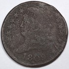 1809 Classic Hair Copper Us Half Cent Coin / 1/2C / Circulated