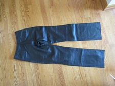 WILSONS WOMENS LEATHER STREIGHT LEG CUT PANTS - BLACK - SIZE 8