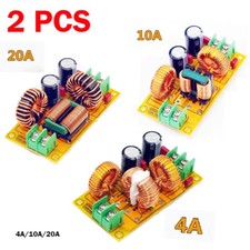 2PCS 4A 10A 20A DC 50V Power Filter EMI Module Audio High Frequency Filter Board