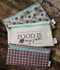 Krumbs Kitchen Farmhouse Lemons 3 Pack Cloth Food Storage Bags Zippers NWOT