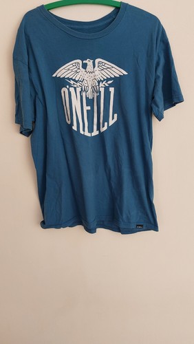 O'Neill Blue T Shirt with white eagle motif on front - Large