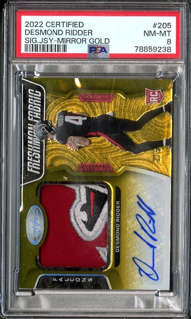 Desmond Ridder Panini Certified #205 Signature Jersey-Mirror Gold