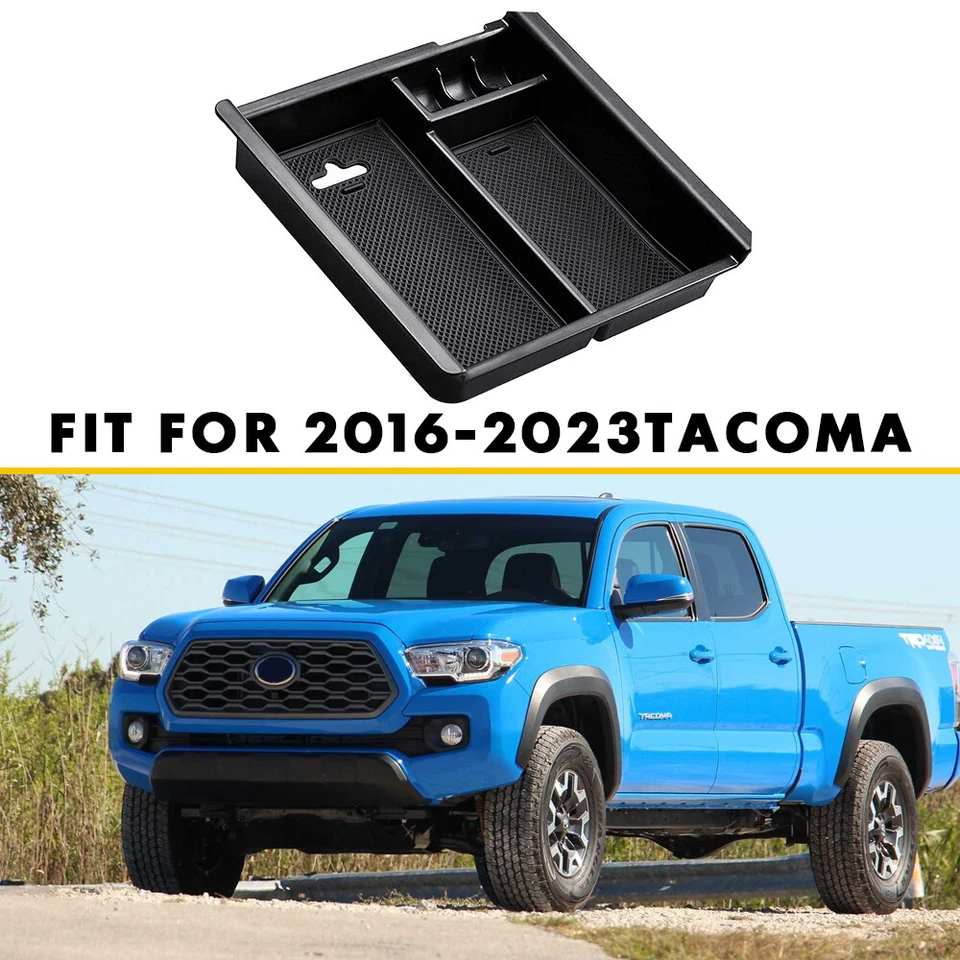 Bandeja organizadora de monedas de almacenamiento reposabrazos consola central Toyota Tacoma 2016-2023 Foto 3 de 4