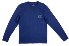 Vineyard Vines Kids Vintage Christmas Whale Long Sleeve Graphic Tee Shirt Large