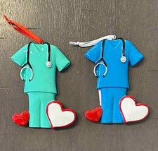 Green or Blue Medical Scrubs Medical Field Personalizable Ornament