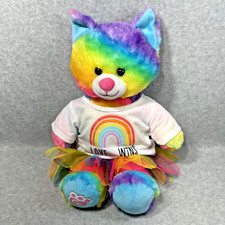 Build A Bear Rainbow Kitty Cat w/Outfit Love Wins Shirt Tutu Plush Swirl Stripes