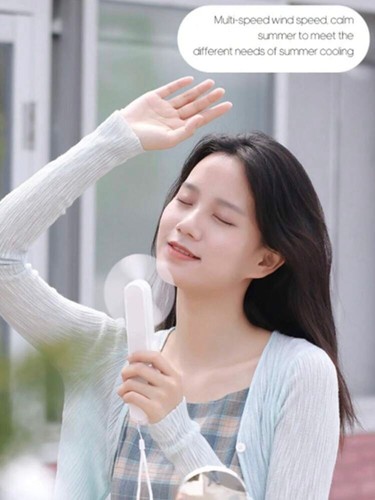 1pc Unisex Portable Foldable 3-In-1 Multifunctional Solid Color Fan With USB - Picture 8 of 10