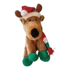Reindeer Moose Christmas Plush Stuffed Animal Toy Hat Scarf
