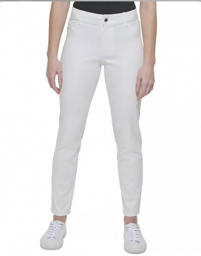 Calvin Klein Women's Stretch Cotton Twill Pants White 12