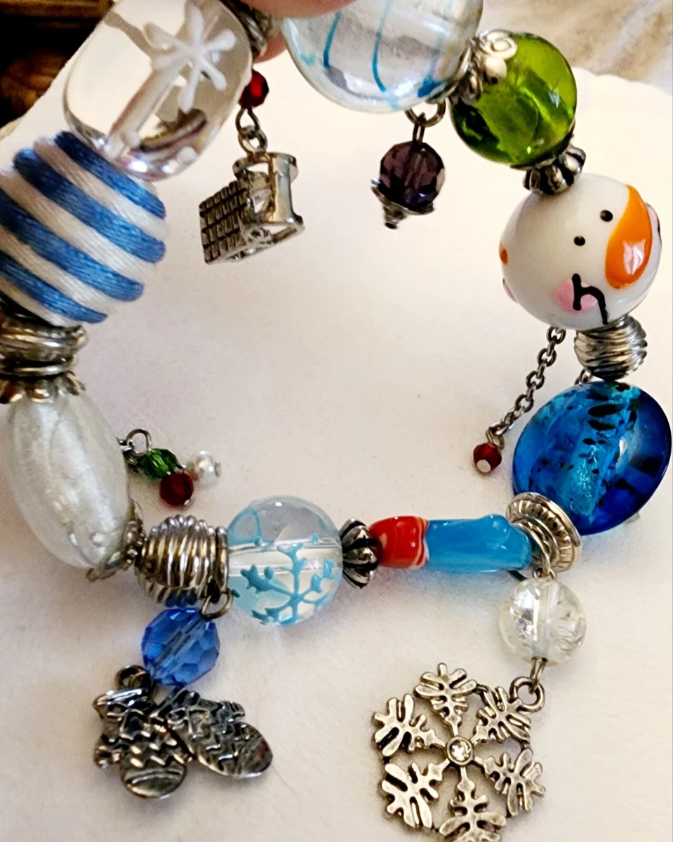 Kate and Macy Clementine Designs Bracelet Sparkling Snowman Winter
