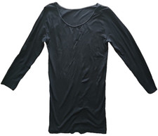 Basic Black Stretch Dress Long Sleeve One Size Made in USA BodyCon Tight Fit