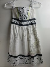 Urban Outfitters KIMCHI BLUE White Floral Hippie Boho Strapless Dress Small b18