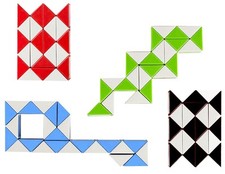 COLOURED PUZZLE SNAKE PARTY BAG FILLER TOY 3D MAGIC CUBE NOVELTY GIFT FOLDABLE