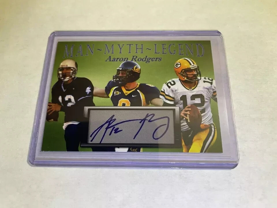 Aaron Rodgers Man Myth Legend Card /1000 Facsimile Auto Green Bay Packers eBay
