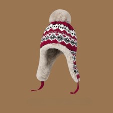 Bonnet Tricoté Pompon Pour Femme Avec Rabats Oreilles Doublure Fausse Fourrure