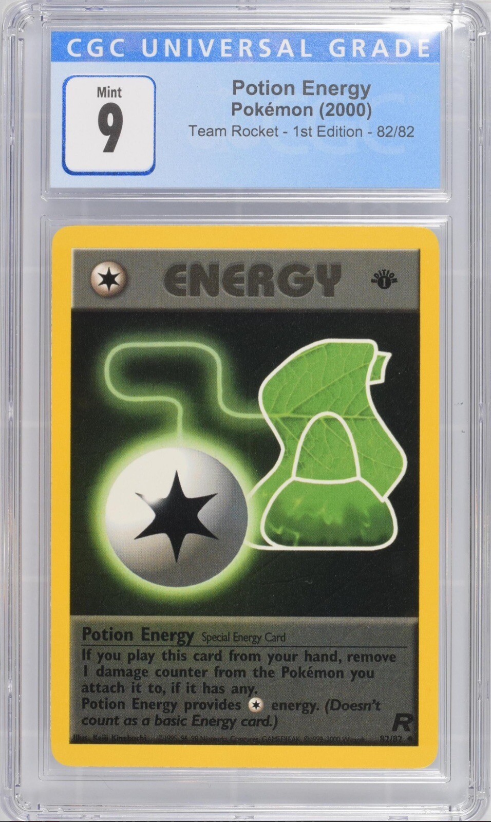 Pokémon TCG Potion Energy Team Rocket 82 Regular 1st Edition Uncommon CGC 9 Mint