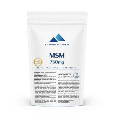 MSM ORGANIC SULFUR TABLETS, JOINT REGENERATION, ANTIOXIDANT,  COLLAGEN SYNTHESIS